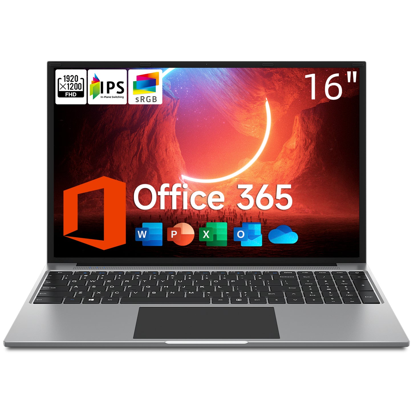 Jumper 16" Windows 11 Laptop 4GB DDR4 128GB SSD Computer with Intel Celeron 5305U, Office 365 1-yr, 1920* 1200 IPS