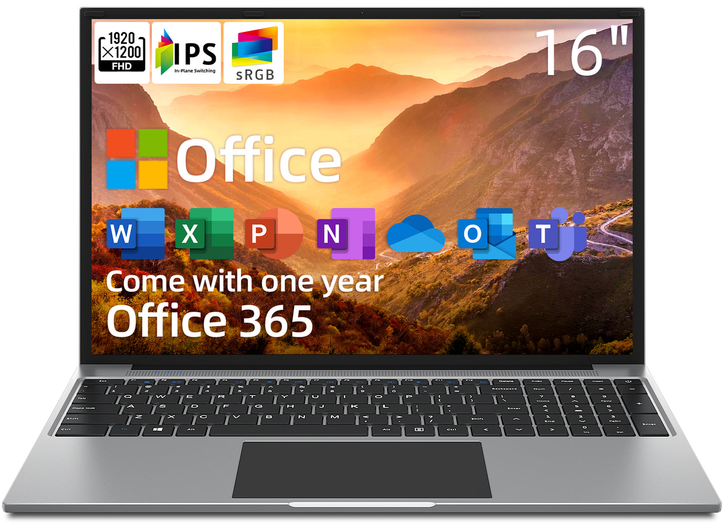 jumper Laptop, 16 Inch FHD IPS 1200p Screen, Quad Core CPU, 4GB LPDDR4 RAM 128GB ROM, Office 365 1-Year Subscription, Windows 11 Computer with Numeric Keypad, 4 Stereo Speakers, WiFi.