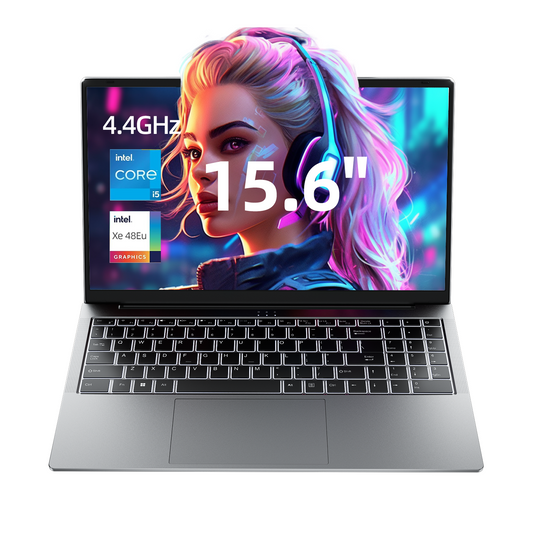 Jumper 15.6" Windows 11 Gaming Laptop 16GB DDR4 512GB SSD Computer with 8-Core Intel i5-12450H, 1920*1080 FHD IPS