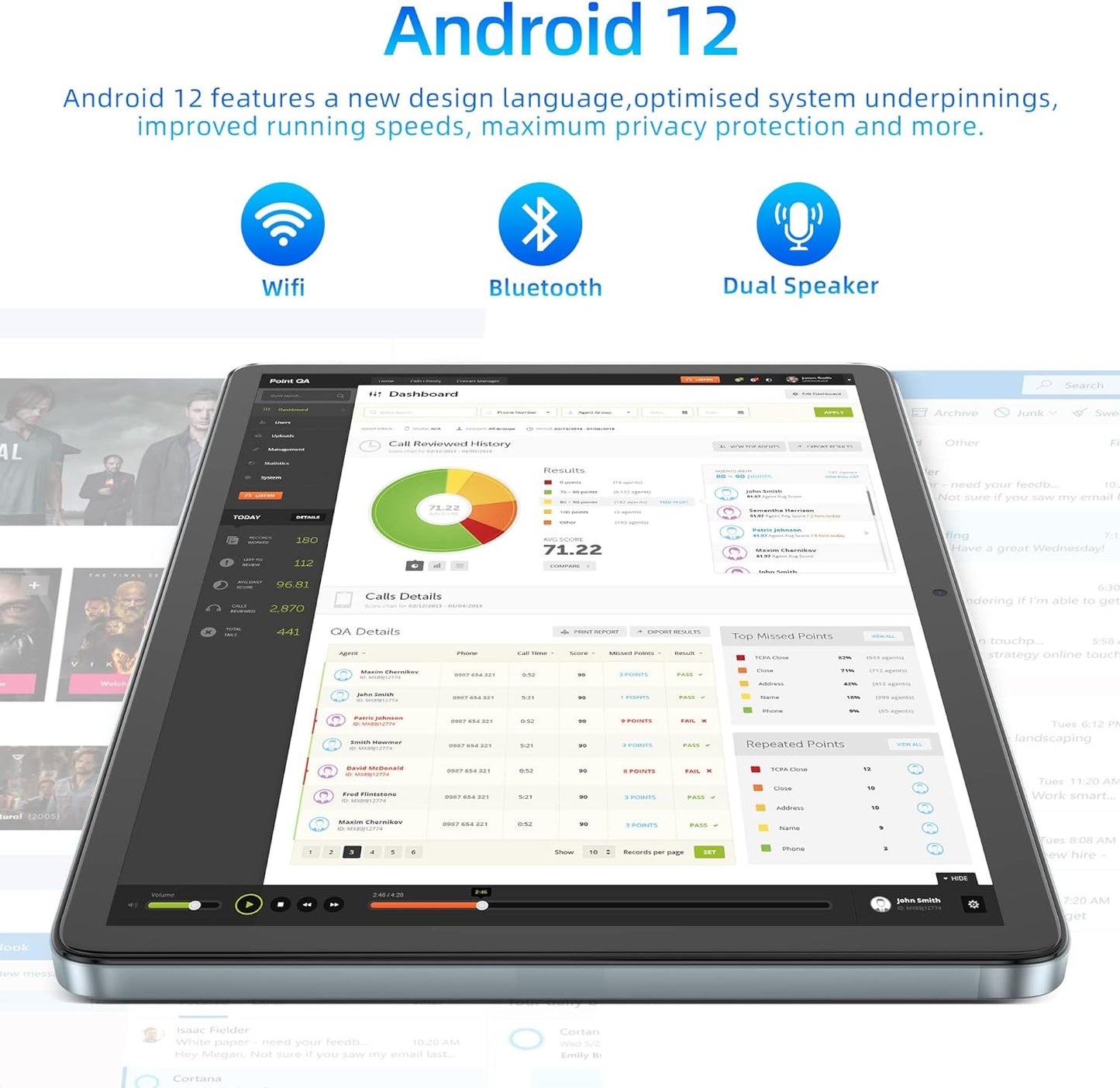 Jumper 10in Android 12 Tablet 8GB RAM 128GB ROM Tab with 8-Core MT8183 CPU, 1920*1200p FHD IPS,13+5MP Camera