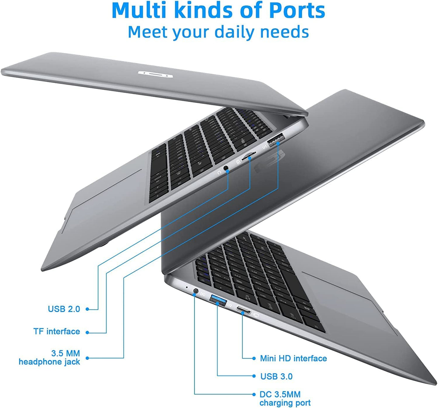 Jumper 14in Windows 11 Laptop 12GB DDR4 256GB SSD Computer with 4 Core Intel Celeron J4105, 1080*1920