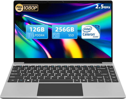 Jumper 14in Windows 11 Laptop 12GB DDR4 256GB SSD Computer with 4 Core Intel Celeron J4105, 1080*1920